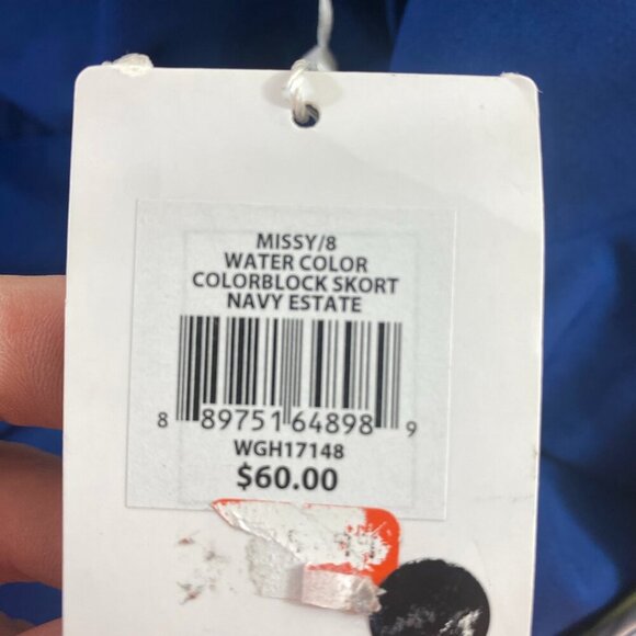 Lady Hagen Watercolor Colorblock Skort Womens Sz 8 Navy Blue Yelllow Tennis Golf - Picture 14 of 16